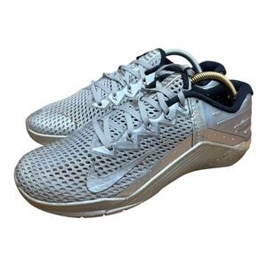 Nike Metcon 6 PRM Metallic Silver Mens Size 9 CrossFit Training Shoes DJ0766 001